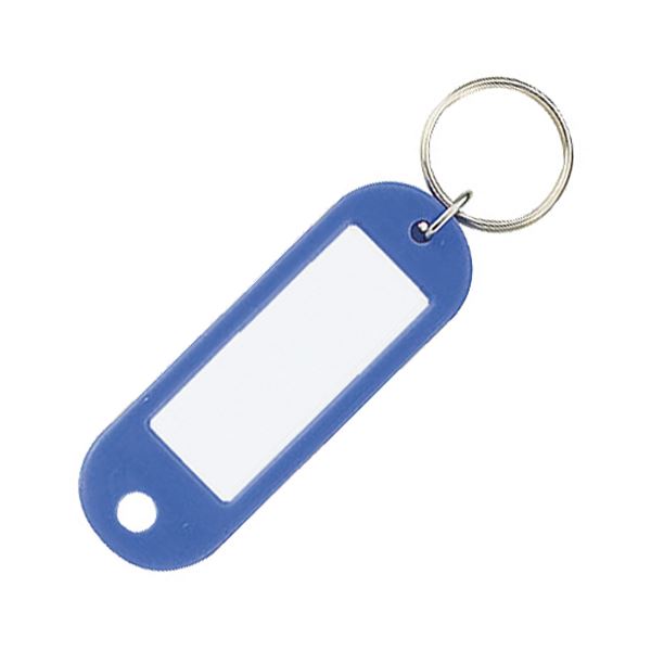 （まとめ） コクヨ キーホルダー型名札 片面表示用 青 ナフ-200B 1セット（50個） (×2セット)