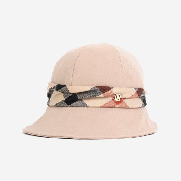 女性チェックプリーツバケットハット DK47WBK003