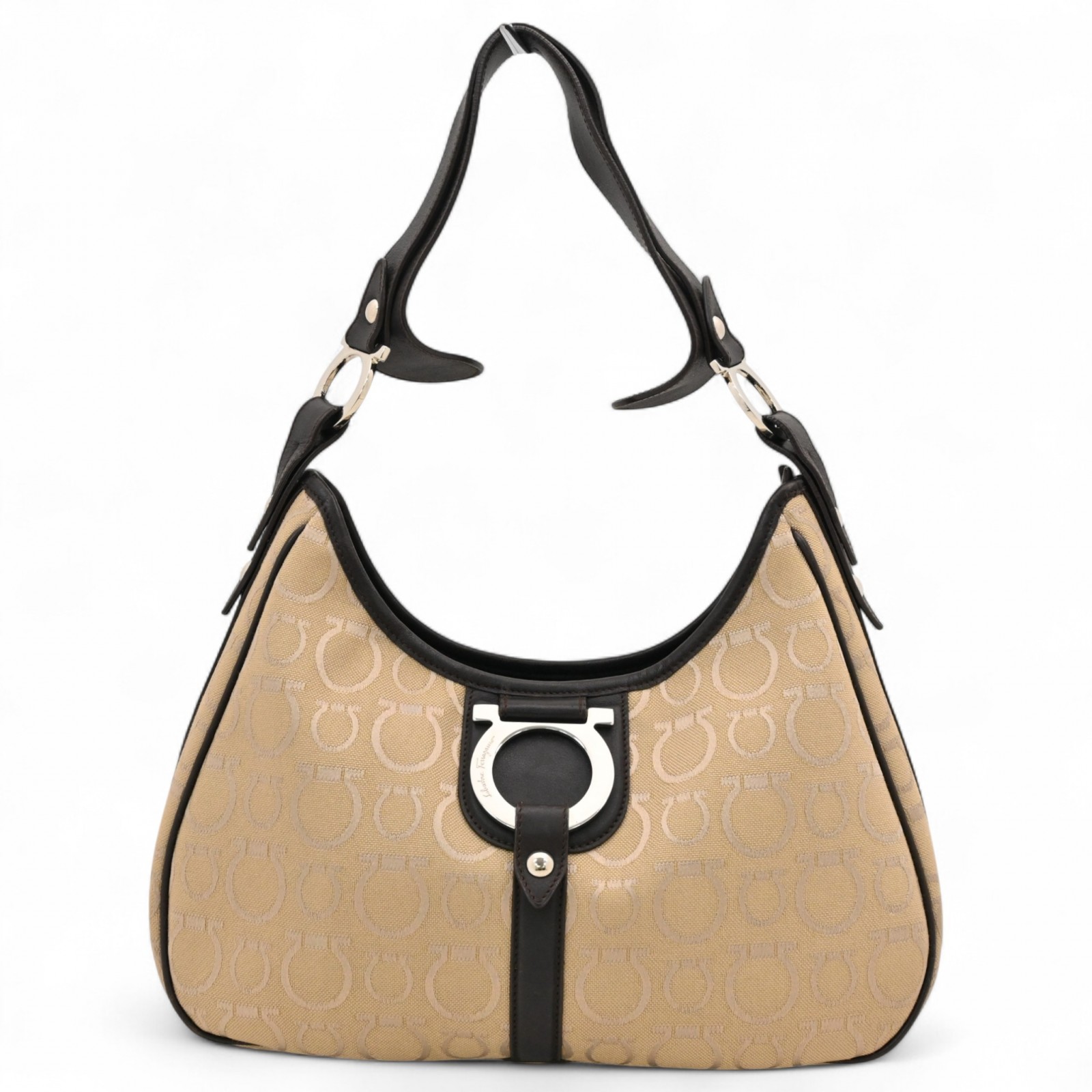 フェラガモ ガンチーニ キャンバス ワンショルダーバッグ Aランク sf6622nd