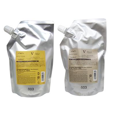 [セット販売] ナンバースリー ミュリアム ゴールド シャンプー V 500ml + ゴールド トリートメント V 500g 詰め替え レフィル 美容室専売 サロン専売品