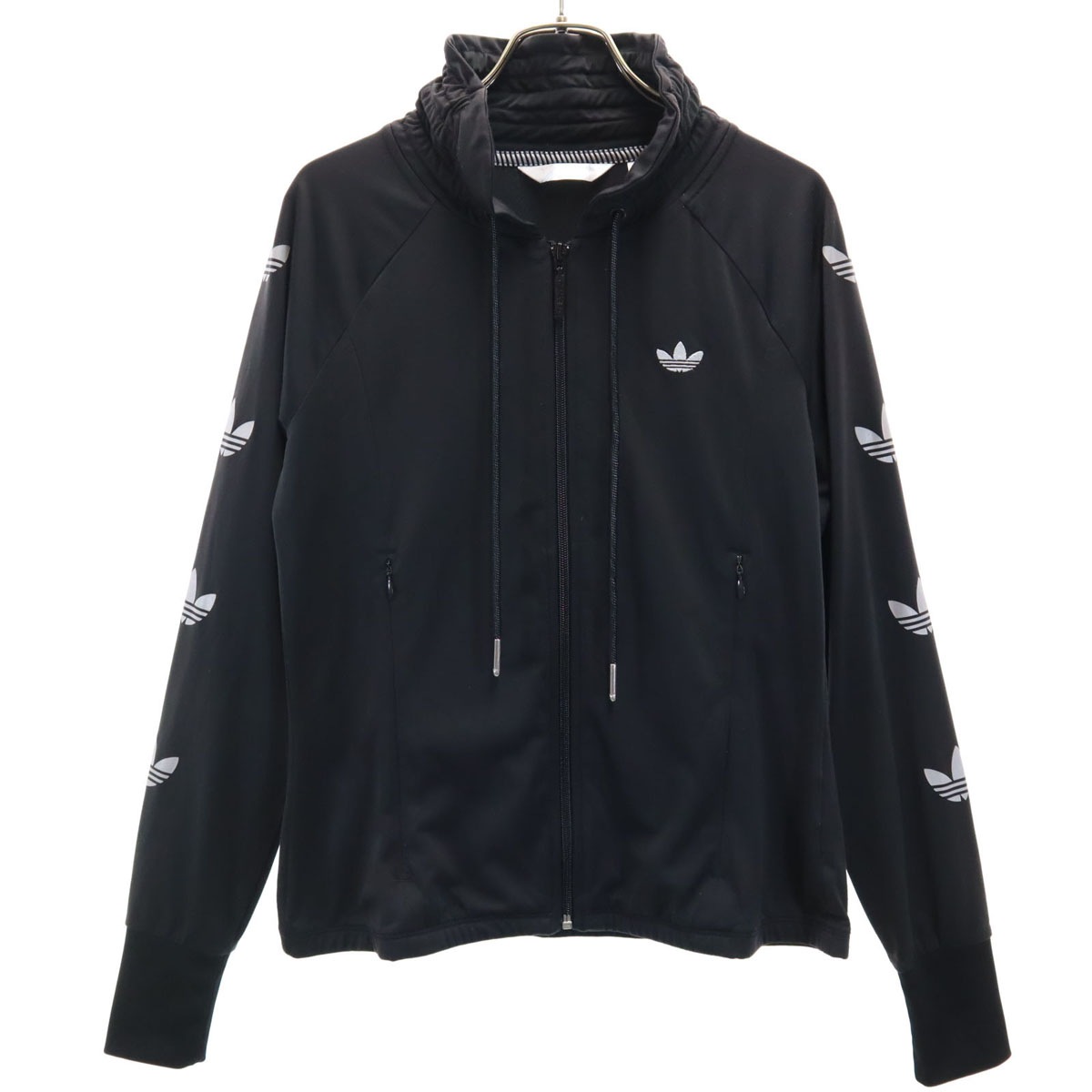 トラックジャケット L 黒 ジャージ レディース 古着