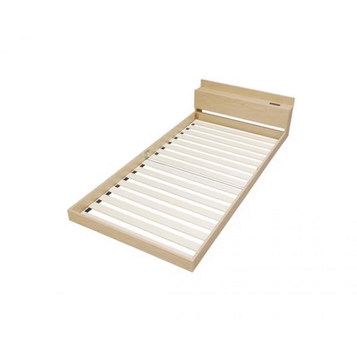 【I】アイリスオーヤマ フロアベッド シングル FBM-S ナチュラル　ローベッド 2口コンセント すのこ【お客様組立】【代引き不可】