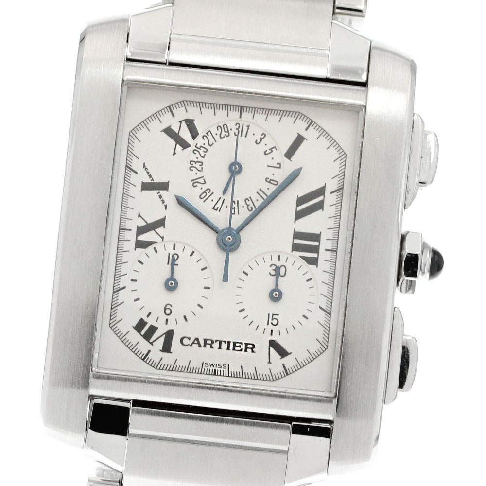 ジャンク カルティエ CARTIER W51001Q3 タンクフランセーズ クロノリフレックス パーペチュアルカレンダー クォーツ メンズ _838536【中古】