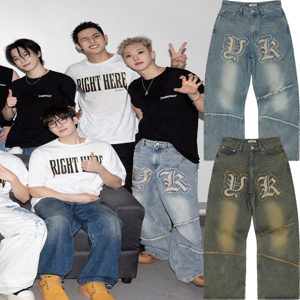 SEVENTEEN ホシ 着用/YK Applique Denim Pants Yellow Washing/ユニセックス