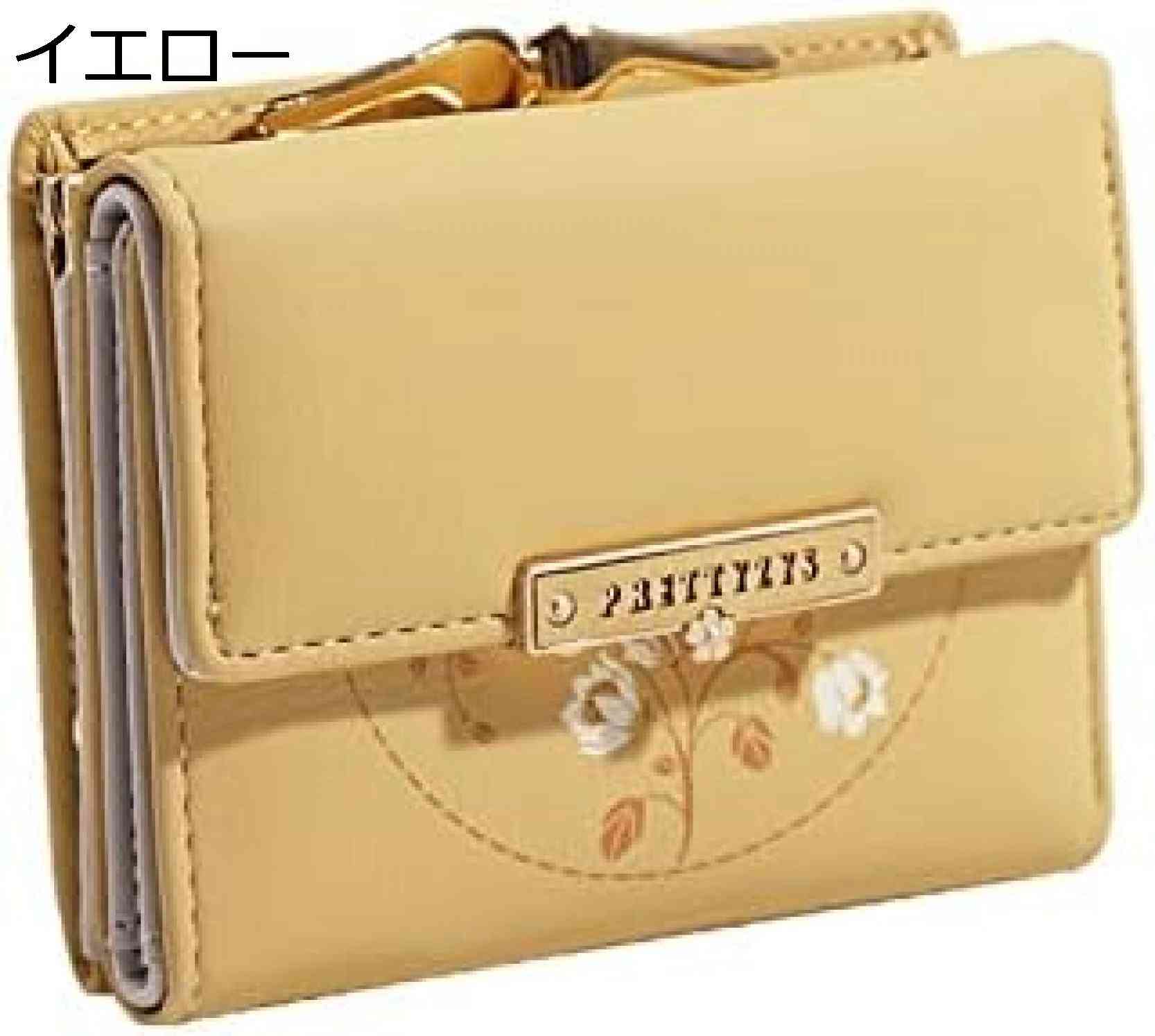 【20%OFFクーポン】財布 レディース ミニ財布 ウォレット 三つ折り がま口 花柄 英字柄 ボタン 大容量 小銭入れ カード入れ 多機能 取り出しやすい コインケース ギフト かわいい おしゃれ