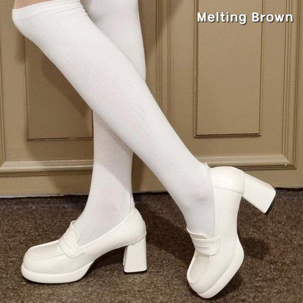 女性用カジュアルシューズ厚底ローファー 6.5cm K04