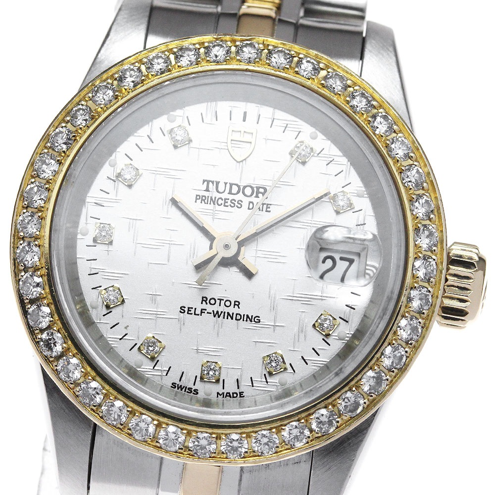 チュードル TUDOR 92413 プリンセス オイスターデイト アフターダイヤベゼル cal.2671 自動巻き レディース _826058【中古】