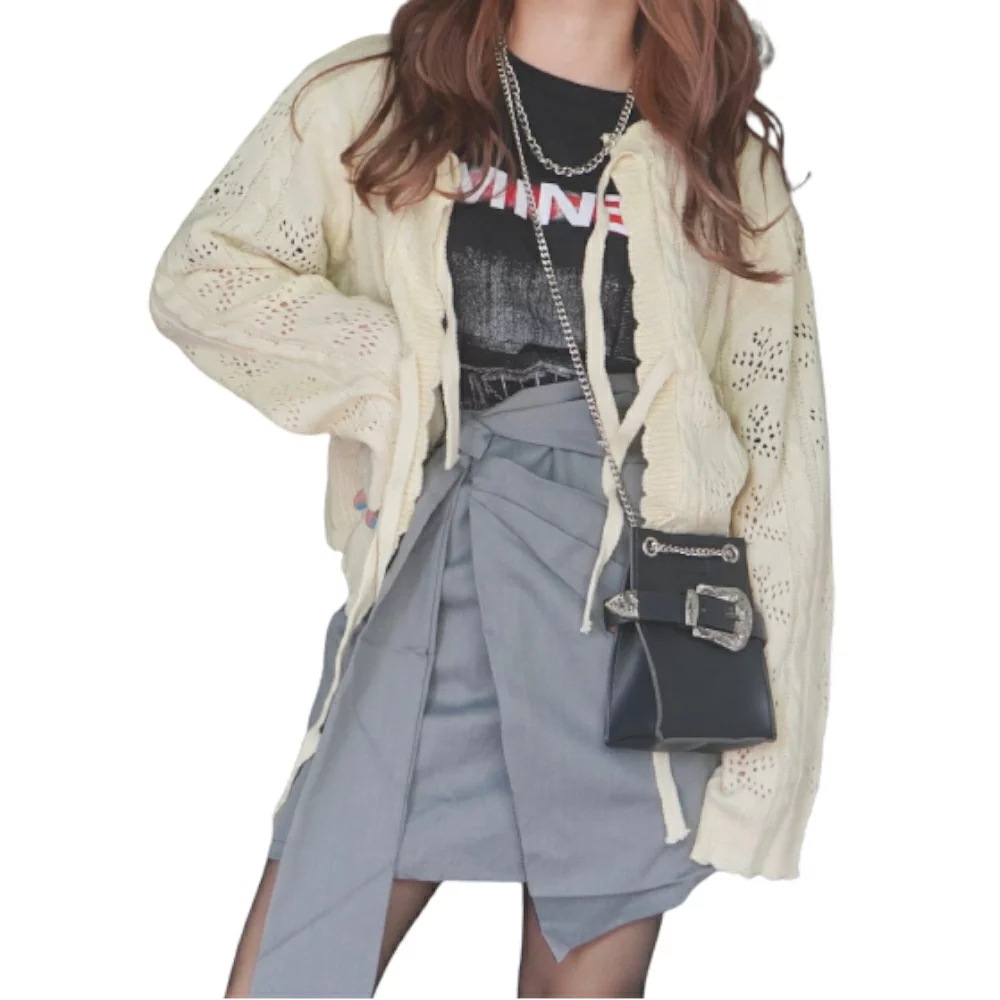 Irregular Mini Skirt (grey) A.D.G レディース ファッション ボトムス