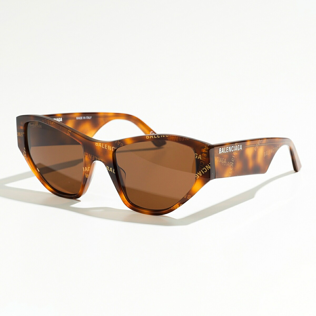 BALENCIAGA バレンシアガ サングラス BB0097S レディース キャットアイ型 眼鏡 ロゴ メガネ アイウェア 003/Havana-Havana-Brown