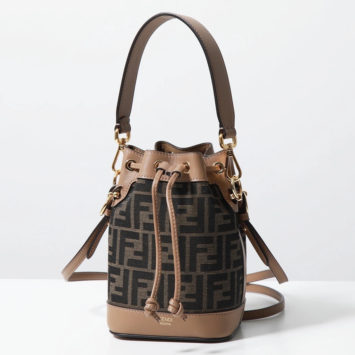 FENDI フェンディ ショルダーバッグ MINI MON TRESOR ミニ モン トレゾール 8BS093 ALP3 レディース ハンドバッグ FFロゴ ズッカ柄 巾着 鞄 F1A0E