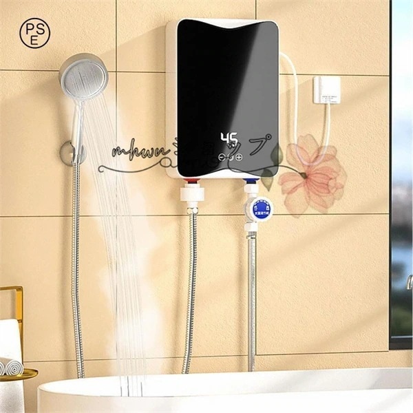 電気給湯器 温水器ミニ小型電気温水ヒーターインスタント温水器3秒速度加熱 3500W LCDディスプレイ温度 過熱保護 節電 節水 水温30℃55℃調節可能 防水設計