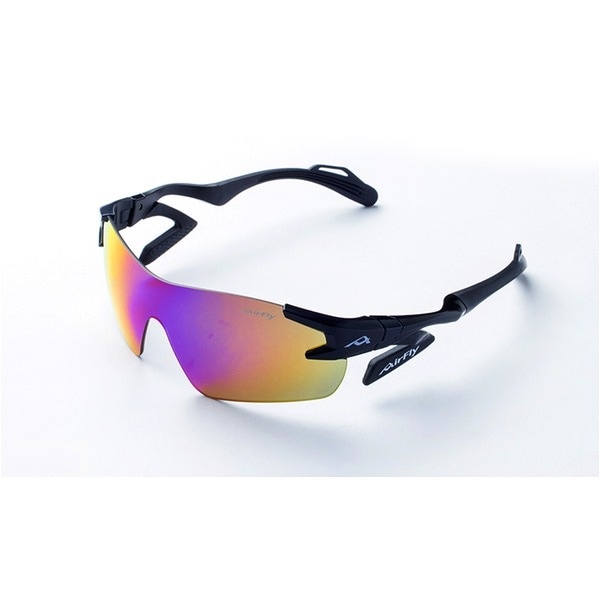 ノーズパッドレススポーツサングラス AirFly（エアフライ） AF-301 C-3 ブラック ミラーレンズ ユニセックス 男女兼用