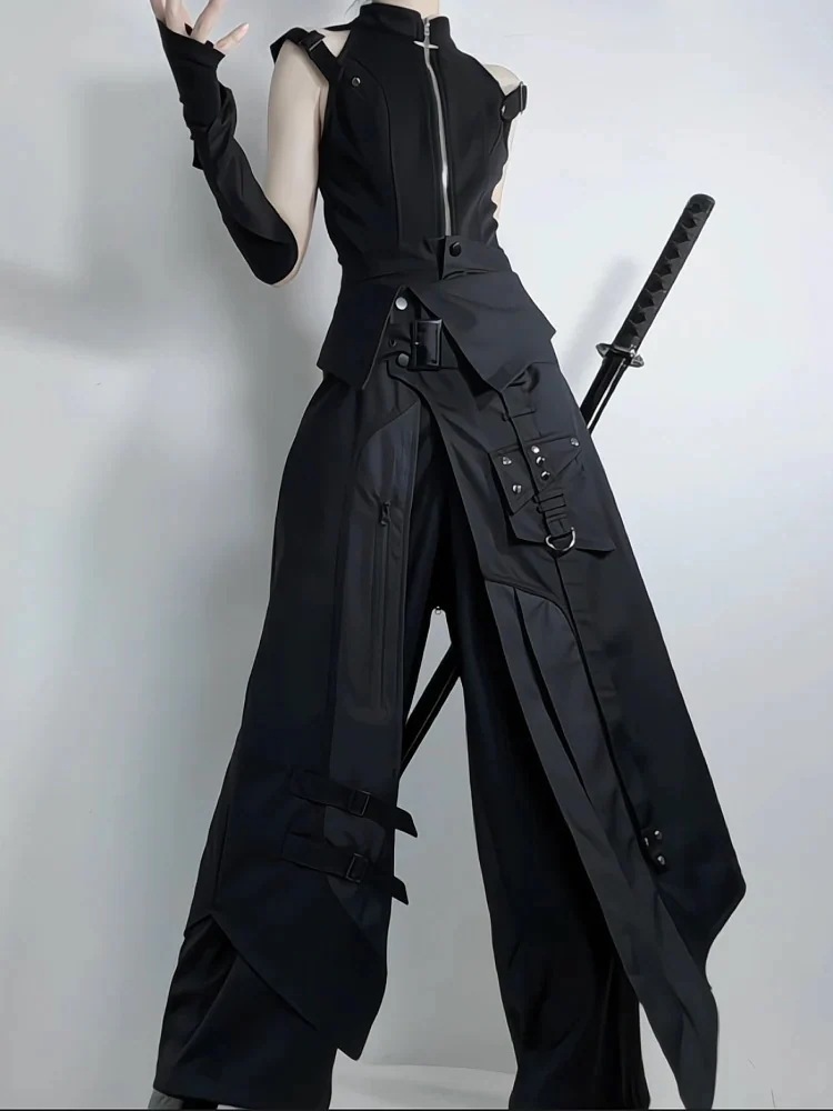 ロリータレトロダークゴシックトップパンツコスプレ 衣装 ロール プレイ