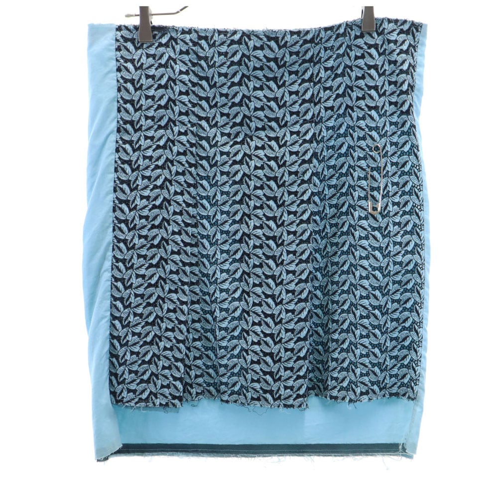 90s 1998年 日本製 ミニ丈 ラップ スカート S ブルー系 ピン付き レディース