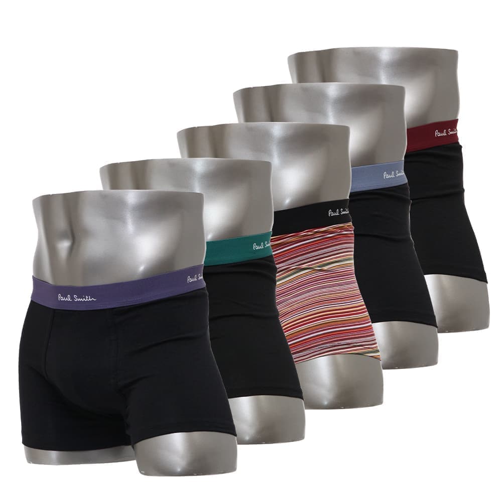 ポールスミス ボクサーパンツ 5枚セット 前閉じ 5枚組 Paul Smith Men s Trunk 5pack Black Cotton/Spandex S/Mサイズ M1A-914C-A5PCK