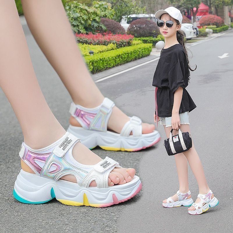 【新品プロモ-ション】【期間限定.値.下.げ!】子供サンダル キッズ スポーツサンダル ジュニア 子ども おしゃれ 歩きやすい サイズ調節可 アウトドア 姫系 女児 可愛い