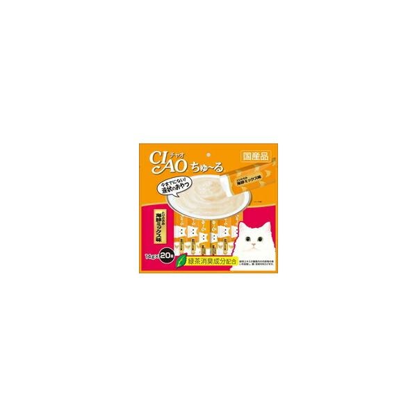 【1ケース】【お取り寄せ対象品】CIAOちゅ-る とりささみ 海鮮ミックス味 14g×20本入 *16個