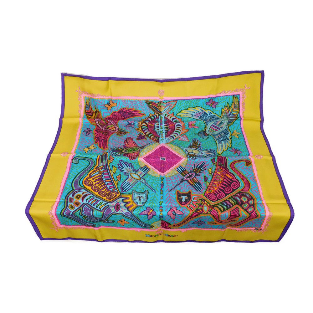 【中古】 スカーフ LEGENDE KUNA PEUPLE DE PANAMA スカーフ パナマのクナ族の伝説