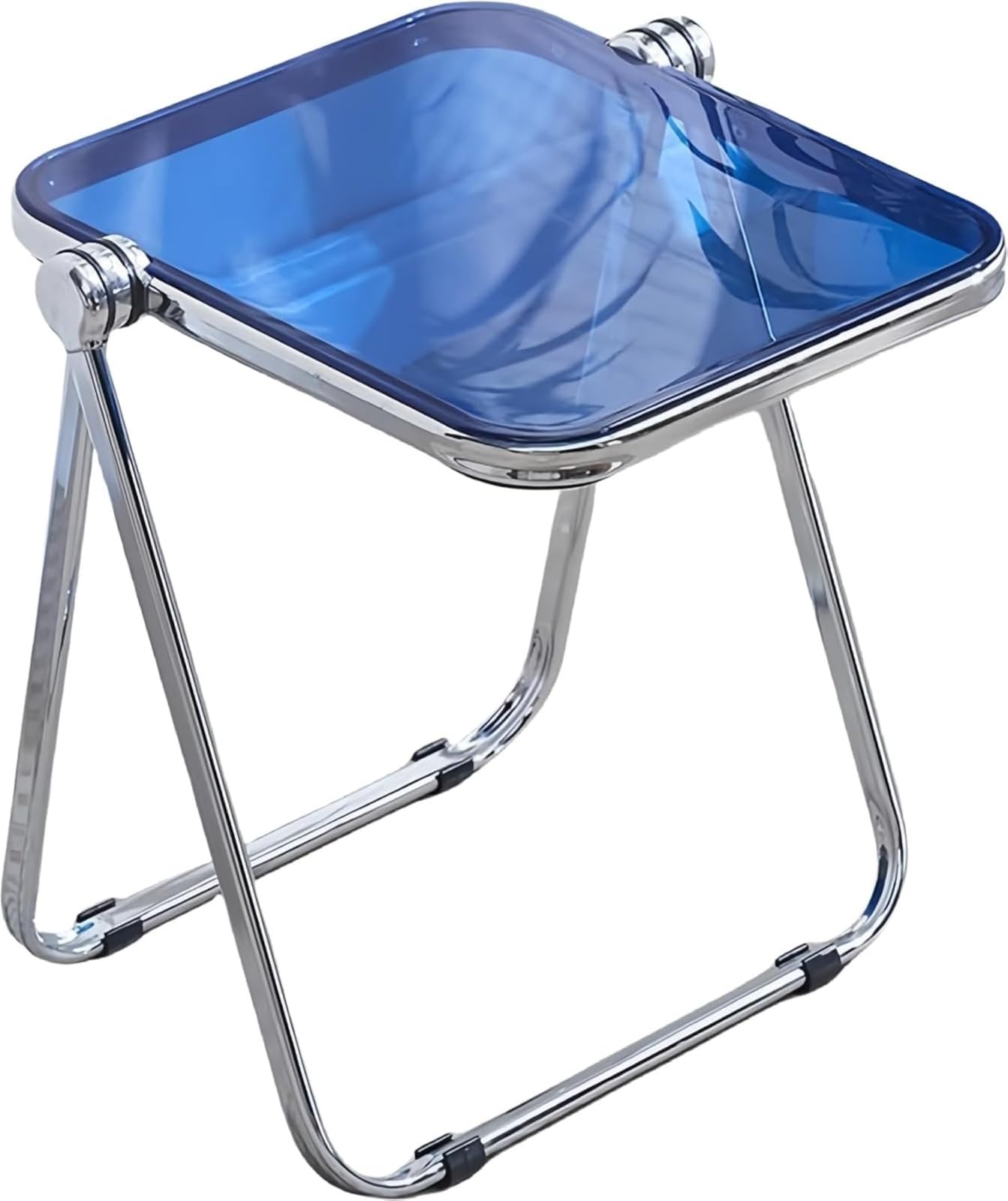 アクリルテーブル クリアテーブル 折り畳みデスク 透明 軽量 省スペース コンパクト 角が丸い 多目的 おしゃれ リビングルーム 家庭用 実用 インテリア 多用途 (E)