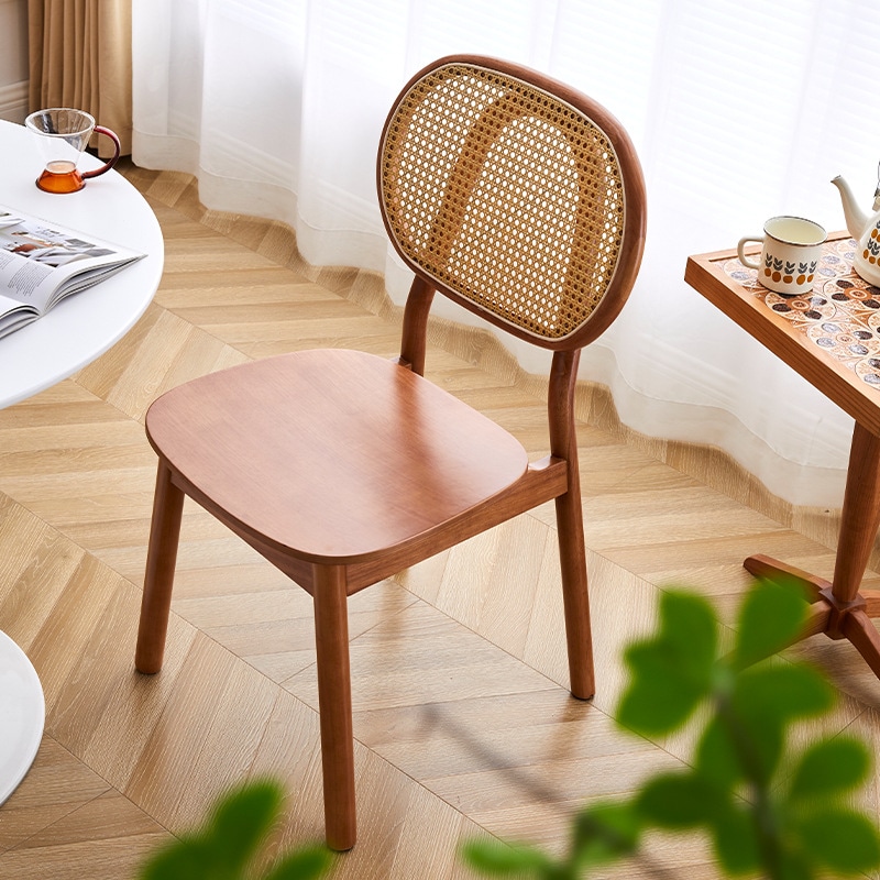 ダイニングチェア モダン 北欧 籐椅子 おしゃれ インテリア シンプル 木製 ナチュラル 木目 食卓 リビング 椅子 カラーバリエーション 4色