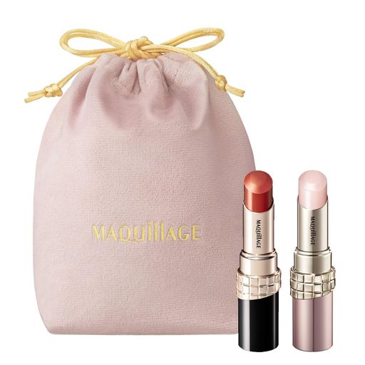 マキアージュ (MAQUILLAGE) ギフトセット ドラマティックエッセンスルージュ OR301 + ドラマティックエッセンスリップケア + 巾着 + ショッパー 口紅 リップクリーム スティック