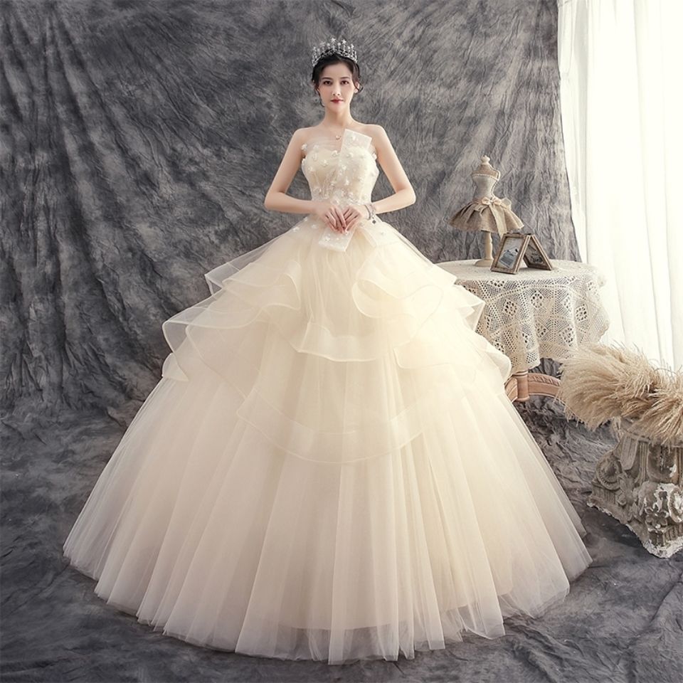 【新品追加】演奏会/ロングドレス韓国ファッション/入学式/卒業式 礼服 結婚式の花嫁2025シンプルな雰囲気の気質優しいガウンロングスカートの最新モデル