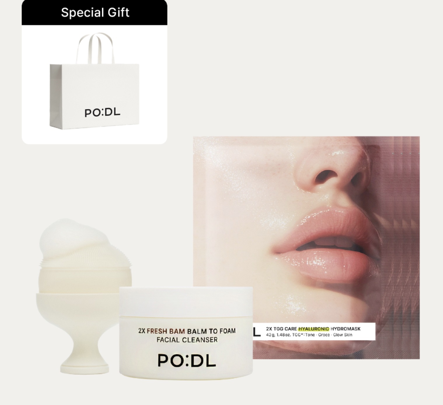 クレンジングバーム バームトゥフォーム130ml＋ハイドロゲルマスク4枚＋洗顔ブラシ＋ギフトバッグ付きセットオールインワンクレンザー