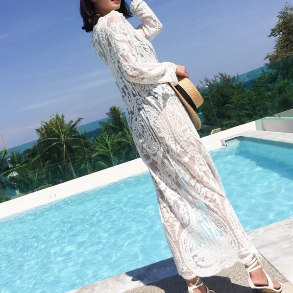 トップス カーディガン ロング ロング丈 ノーカラー 羽織り 袖あり 透け感 レース シアー 長袖 スリム ストレート スマート かわいい 大人可愛い きれいめ シンプル カジュアル 大人 上品 wt 4,950円