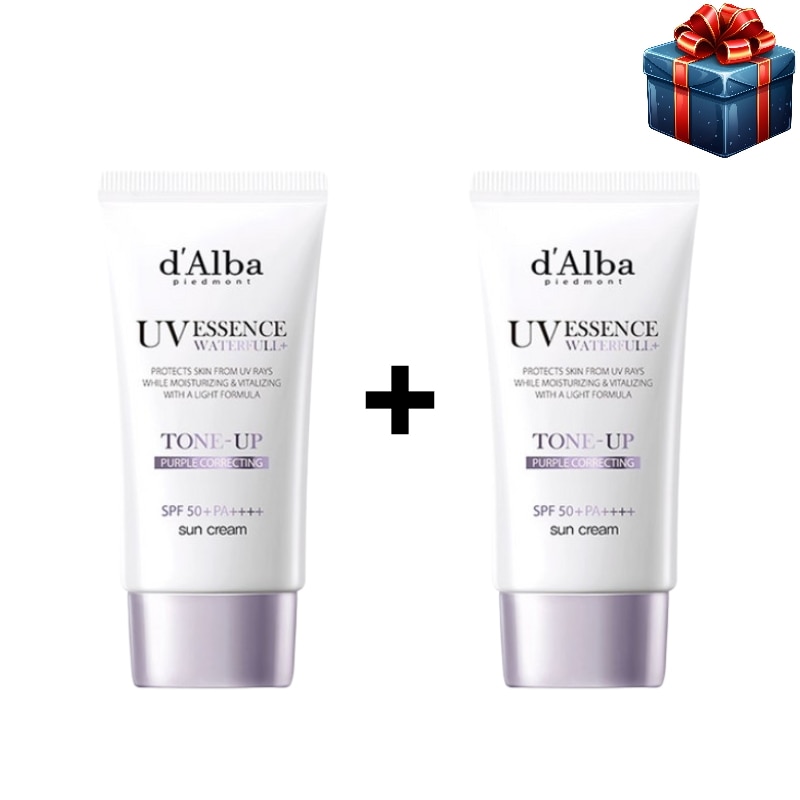 [日焼け止め1+1セット]ビーガン ウォータープルーフ パープル トーンアップ 日焼け止め 50ml+50ml 韓国で人気のコスメ しっとりサンケア UVケア すっきりしっとり SPF50+ PA++