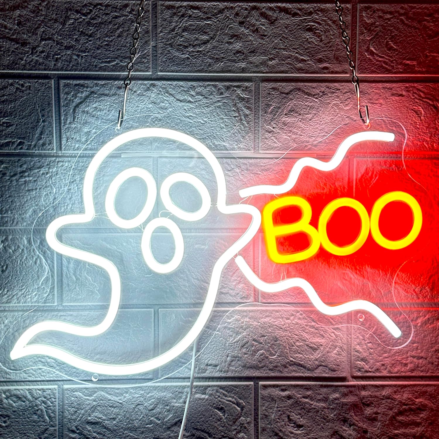 「10％OFFクーポン配布中」ハロウィンネオンサイン BOO ゴースト/カボチャ 多階段調光 LED 窓 ドア 壁装飾サイン USB給電 雰囲気作り ハロウィンデコレーション 寝室 子供部屋 ハロウィ