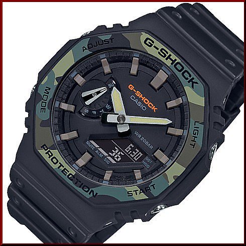 【即発送可能】 アナデジモデル カモフラージュ(海外モデル)GA-2100SU-1Aカーボンコアガード メンズ腕時計 メンズ腕時計
