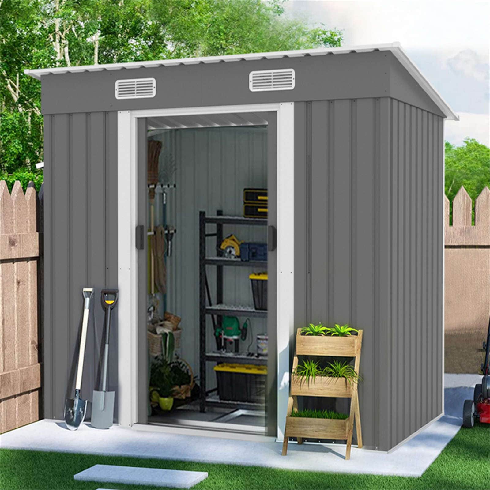 物置 屋外 大型 倉庫 大型物置 戸外収納庫 物置 防水/耐侯 収納可能 ガーデン/庭/田畑/農場 頑丈 大容量 スチール　引き戸　補強フレーム付き 換気口付き 日本出荷 3日配达 DJYC269