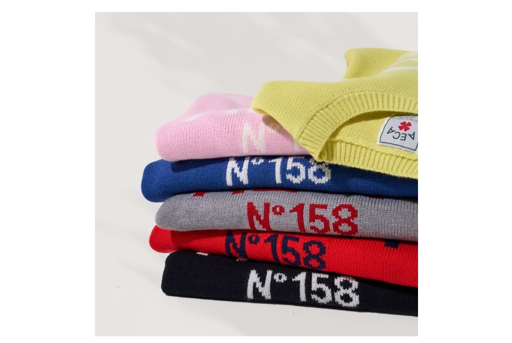 【AECA WHITE】 AECA BIG LOGO WOOL KNIT : 3COLOR