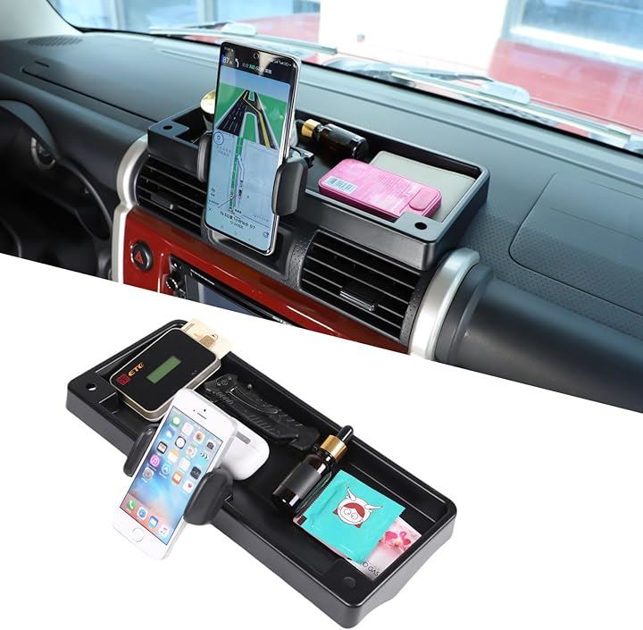 トヨタ FJ クルーザー 2007～2021年に対応 ダッシュボード収納トレイ スマホホルダー 21トレイ 携帯電話ホルダー 全機種対応 車載ホルダー 小物収納(クリップタイプ2)