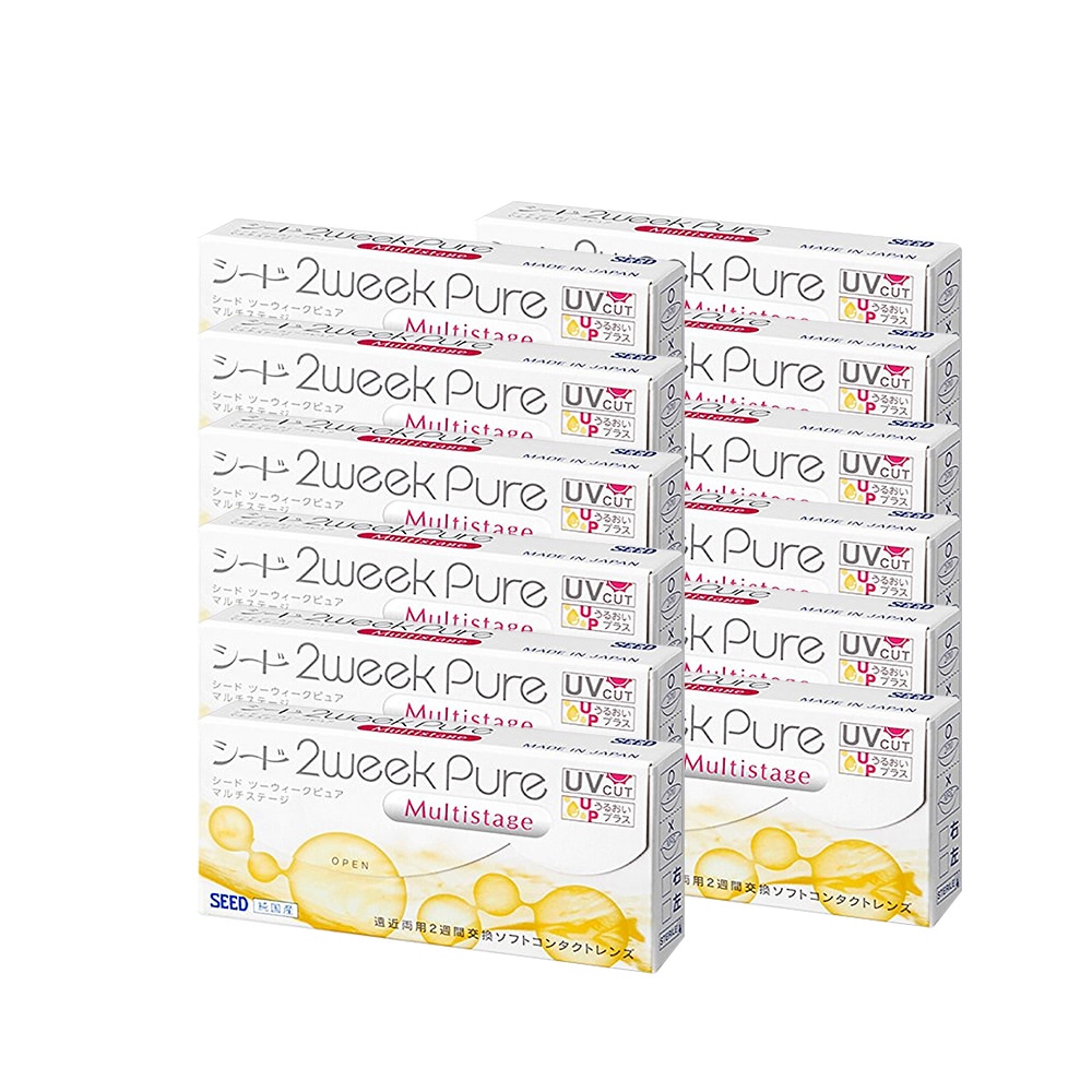 シード 2weekpureマルチステージ 6枚 (12箱) SEED UVカット 日本製 遠近両用