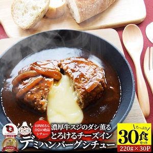 チーズインデミハンバーグシチュー 220g×30食セット チーズイン ハンバーグ 肉 鶏肉 ギフト 食品 お祝い デミグラスソース 温めるだけ