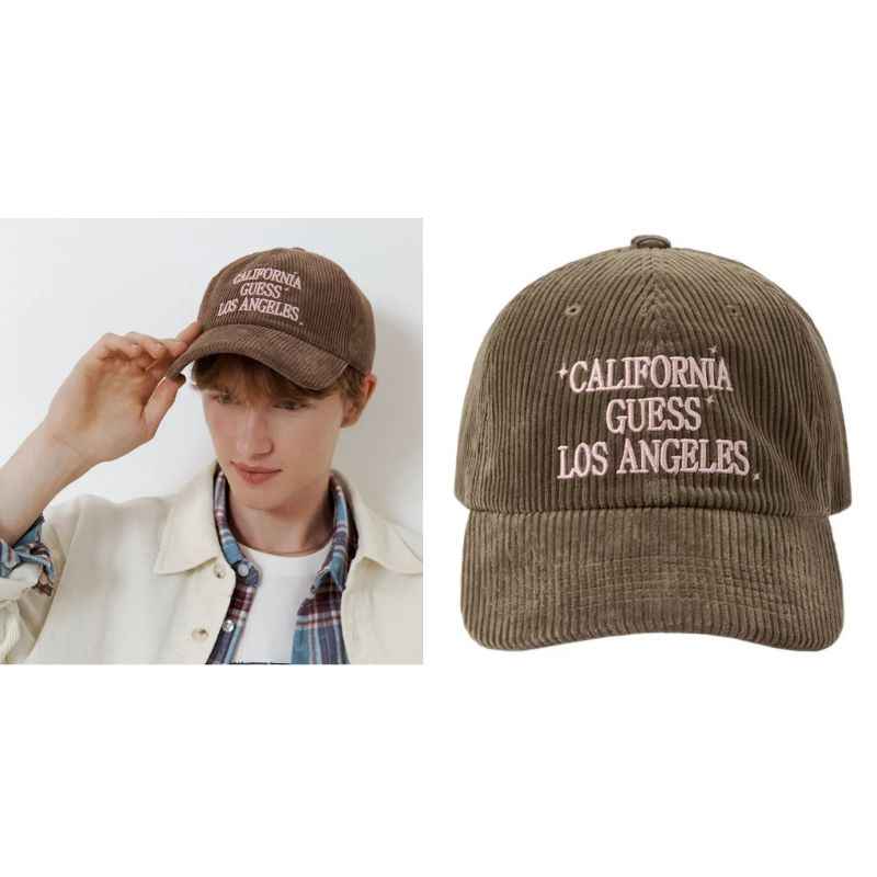 【Stray Kids hyunjin pick!】 ヒョンジン 空港 ファッション ソンミンス アイドル 着用アイテム コーデュロイ キャップ_BROWN