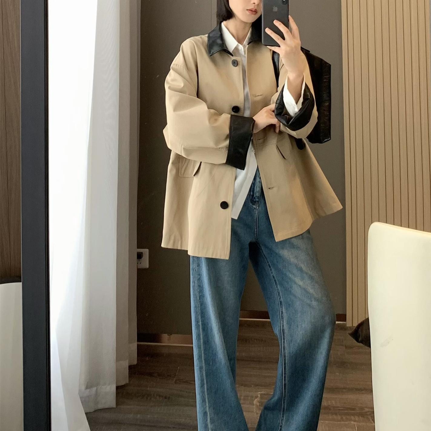 ゼダイジャイーのセレブスタイル！秋文字コントラストカラーレトロハイエンド万能小サイズコットンウィンドブレーカージャケット