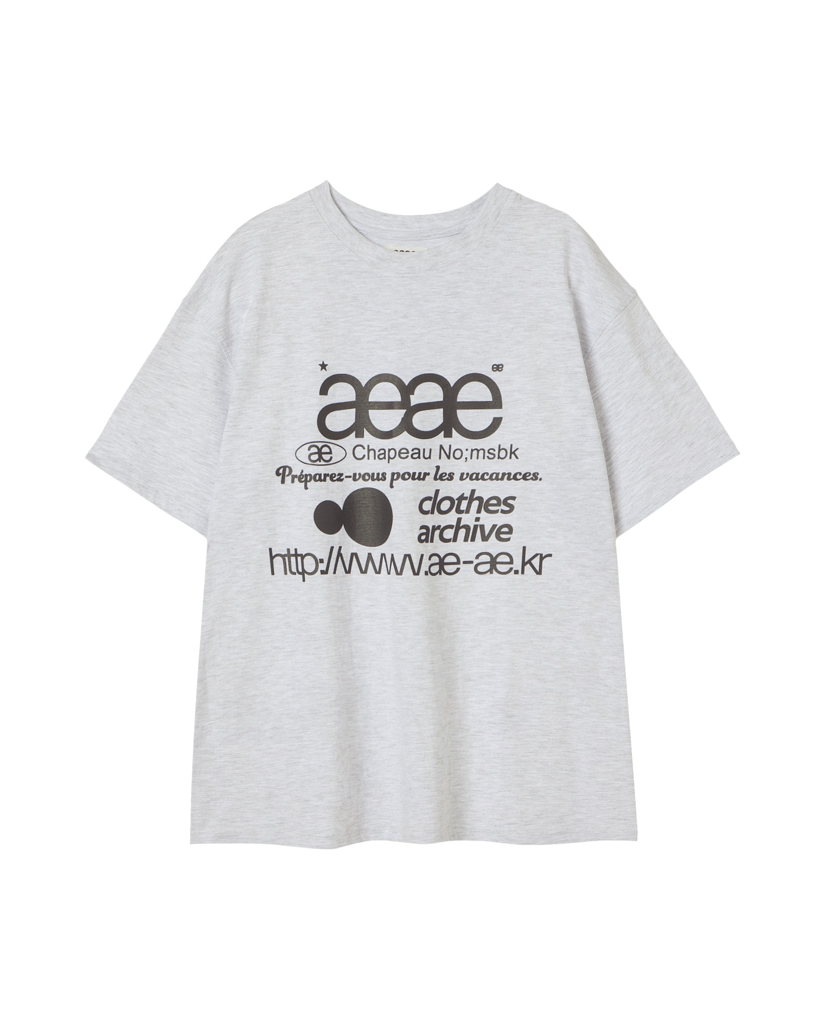 【aeae】 WEB LOGO T-SHIRTS : LIGHT GREY
