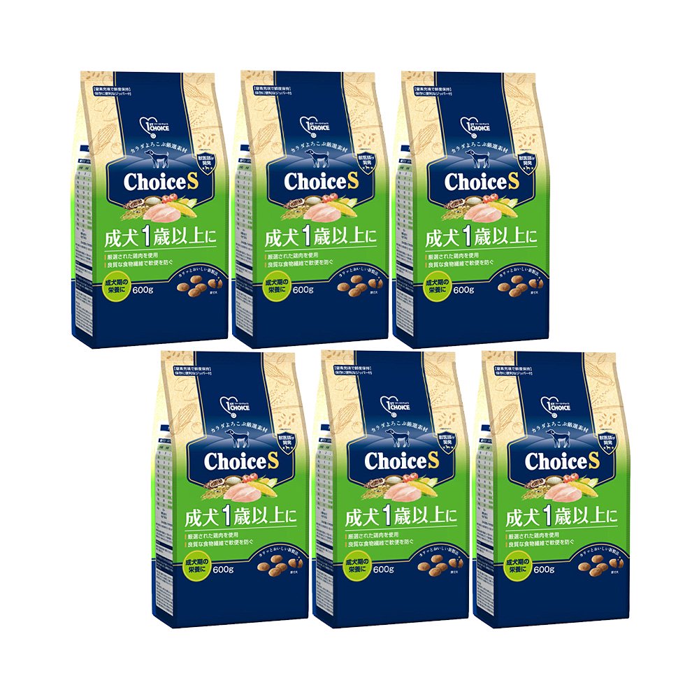 ドッグフード　ファーストチョイス　ＣｈｏｉｃｅＳ　成犬１歳以上に　６００ｇX６　ＣＲＣ45―05―54―10―00