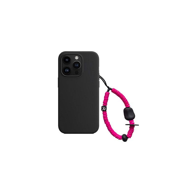 nature beads phone strap short magenta