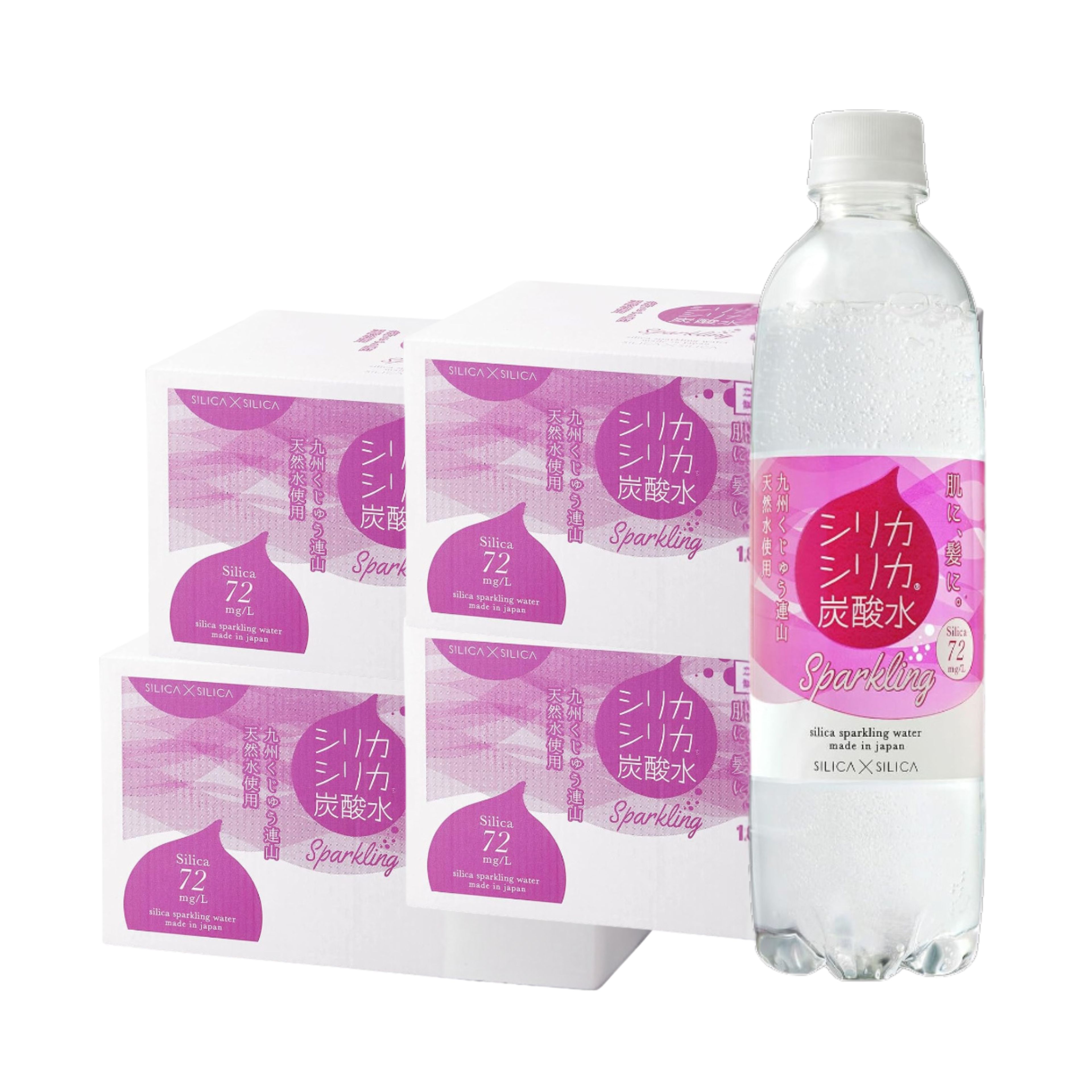 シリカシリカスパークリング 500ml×96本 (24本×4ケース) 炭酸水 送料無料 ミネラルウォーター バナジウム シリカ72mg/L以上含有