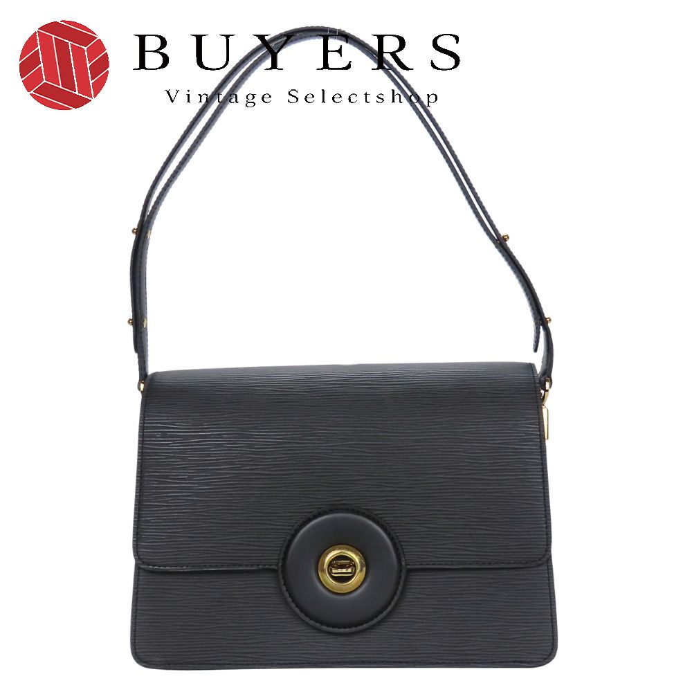 中古 ショルダーバッグ フリーラン Ｍ52402 エピレザー ノワール ゴールド金具 肩掛け レディース 女性