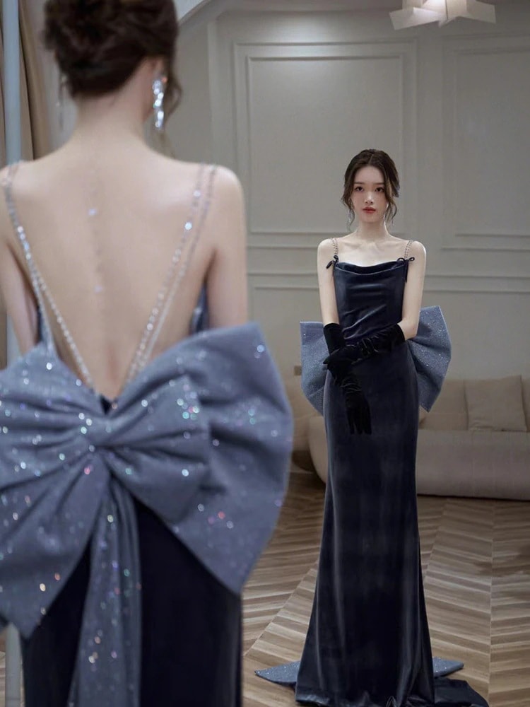 2025ドレス装飾威厳のある誕生日パーティーローブテイルバンケット服