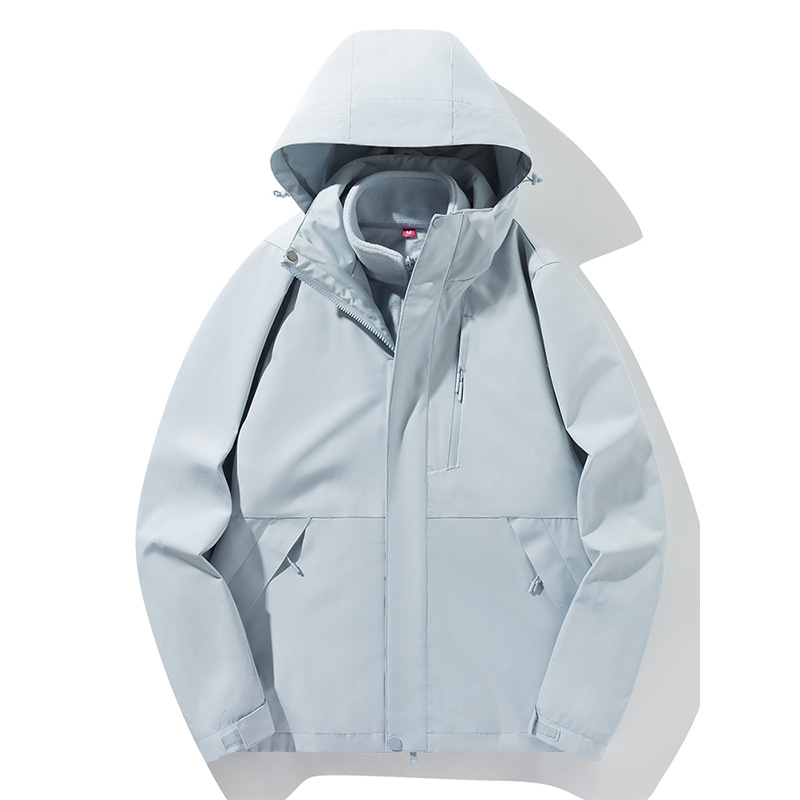 屋外冬の取り外し可能な3つの1つのカップルジャケットフリース登山スーツウインドプルーフ防水2ピースセット