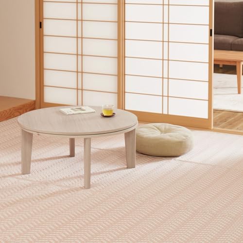 色：ピンク 萩原 洗える い草風カーペット ピンク 江戸間6畳 約261X352cm 「パスラッシュ 8,984円