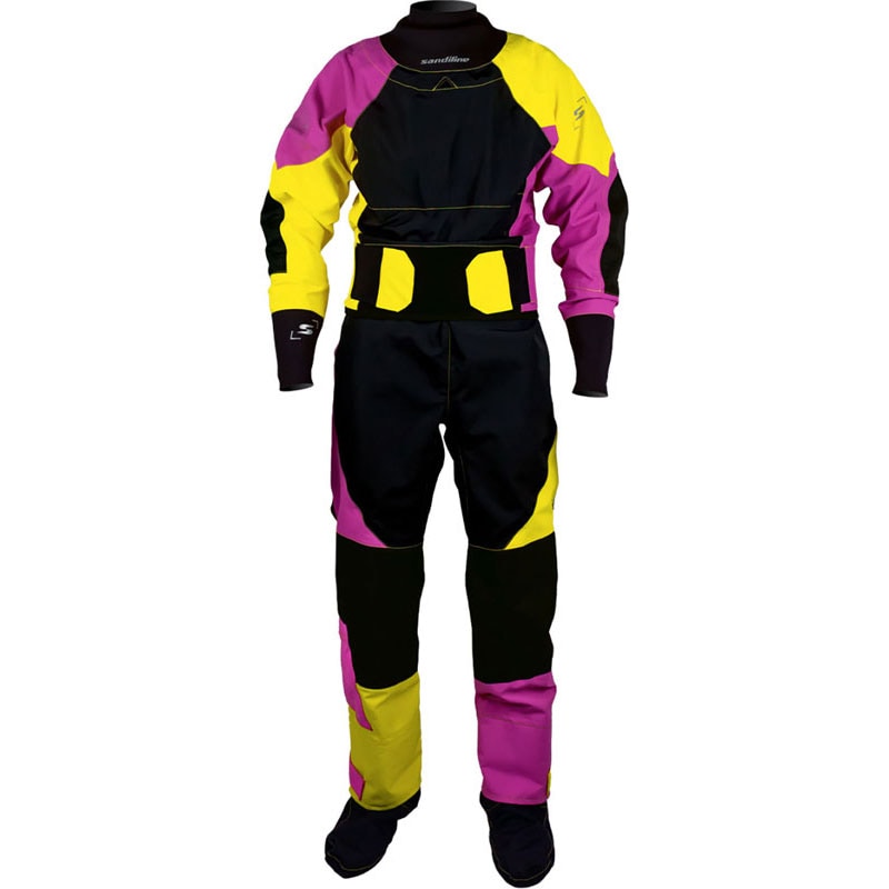 サンディライン sandiline ドライスーツ カヤック エキストリーム レディース ブラック/イエロー/ピンク L アウトドア グッズその他 グッズその他 （41725）
