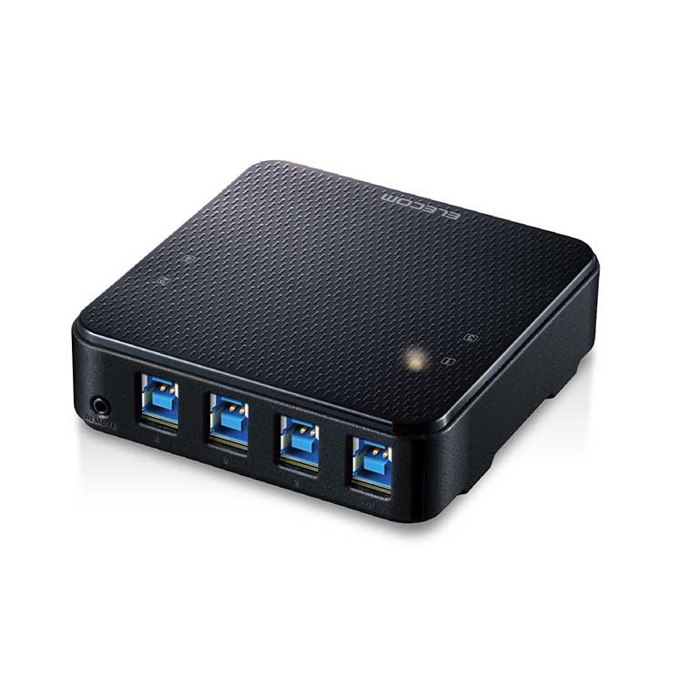 USB切替器 USB3.0 PC側4ポート 接続機器4ポート 手元スイッチ ブラック