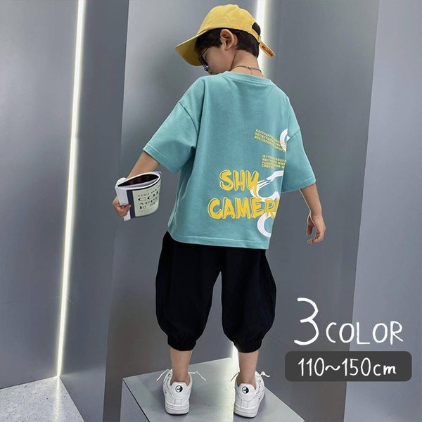 子供服 男の子 セットアップ 上下セット トップス ボトムス Tシャツ 半袖 半ズボン こども服 国産品 かっこいい カジュアル ジュニア お洒落 おしゃれ キッズ 子ども服