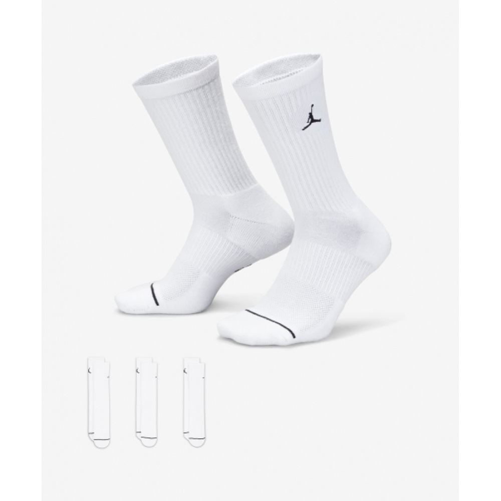 NIKE ジョーダン エブリデイクルーソックス (3足) - ホワイト:ブラック / DX9632-100